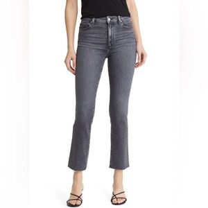 NWT PAIGE Cindy Raw Hem High Waist Ankle
Straight Leg Jeans (Antique Black)